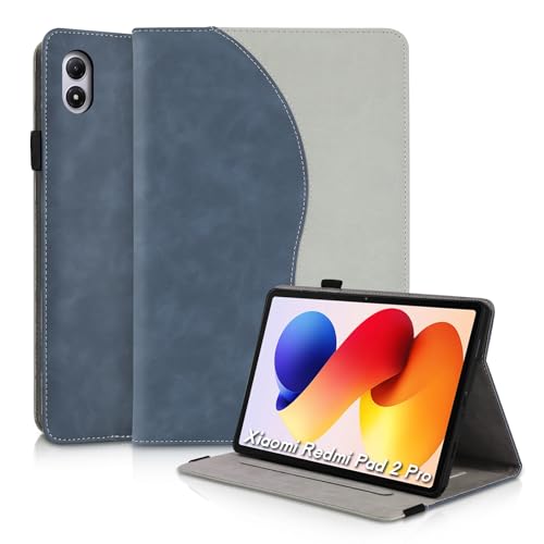 Étui Xiaomi Redmi Pad 2 Pro 2025 Bleu Cuir Ultra Fin avec Rabat Support