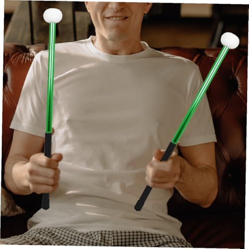 Baquetas para percusión con cabezal de fieltro verde miniatura 4
