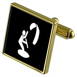 Legierung Gold-Ton Select Gifts Sport Kitesurfen Gold-Manschettenknöpfe Crystal Krawattenklammer Geschenkset