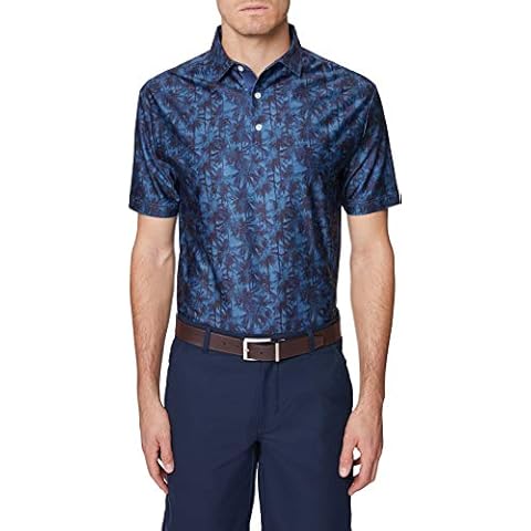 Hickey Freeman Men's Printed Polo, Navy, Medium Cover