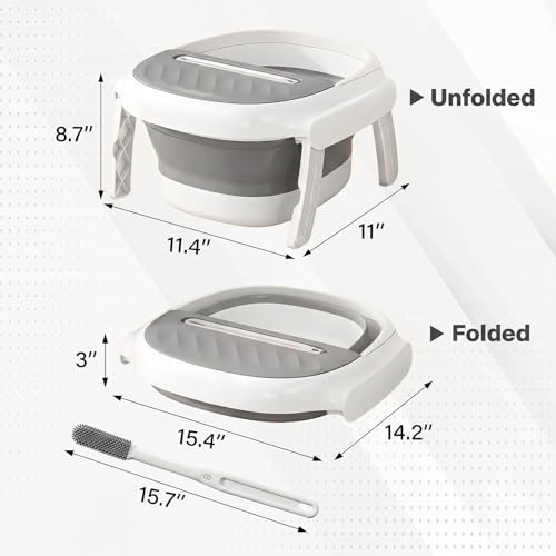 Bañera plegable para pies con cepillo y tapa aislante miniatura 2
