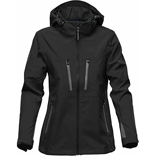 Image of Stormtech Womens/Ladies Patrol Hooded Soft Shell Jacket (XL) (Black/Carbon)