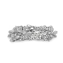 Dreamtimes Oak Leaf Metal Barrette - Vintage Handcrafted French Celtic Knot Protection Hair Accessory Gift for Women
