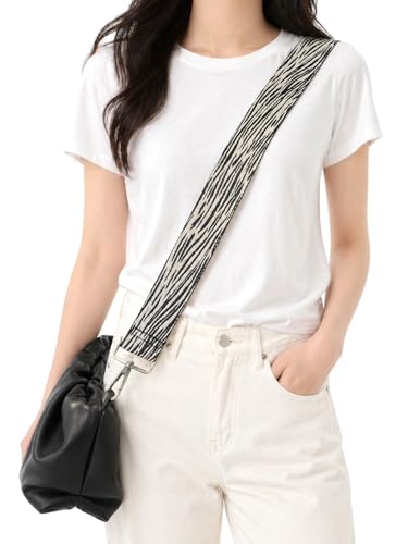 Image of Purse Strap Replacement for Crossbody Bags & Handbags | Premium Webbing with Gunmetal Black Hardware Clip-On Installation Adjustable Length Comfortable Wide Guitar Style Strap