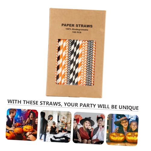 100 pitillos desechables de papel para Halloween miniatura 5