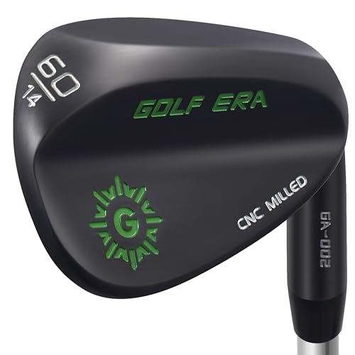 Golf Era Premium Wedge - Great Golf Wedge Set or Individual 50/52/54/56/58/60 - CNC Milled Face for More Spin - Golf Gap Wedge Sand Wedge Lob Wedge (Black, RH 60 Degree)