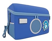 Heldenzimmer Tonie Tasche für Toniebox mit Waschbär Grau - Sichere Tonie Tasche Transport für bis zu 20 Figuren und Zubehör (Blau)