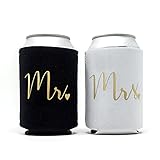 Prazoli Mr and Mrs Can Coolers - Gold | Wedding Gifts For Bride and Groom, Bridal Shower Gifts,...