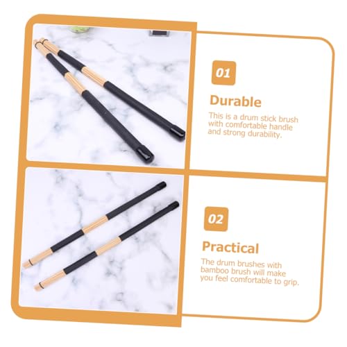 Totority - Baquetas de bambú para percusión, 3 pares, diseño ligero, longitud ajustable y agarre antideslizante, para principiantes e intermedios miniatura 3