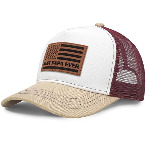 Image of Papa Gifts from Grandkids American Flag Cap Papa Hat for Grandpa