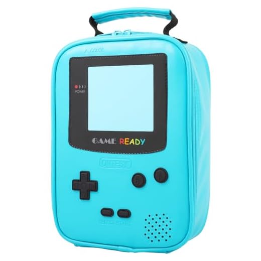 ONTESY Gameboy Leather Lunch Box Reusable Waterproof Thermal Insulated Cooler Bag Toy Bag for Boys Girls Kids Toddlers Teens Men Women (Teal)