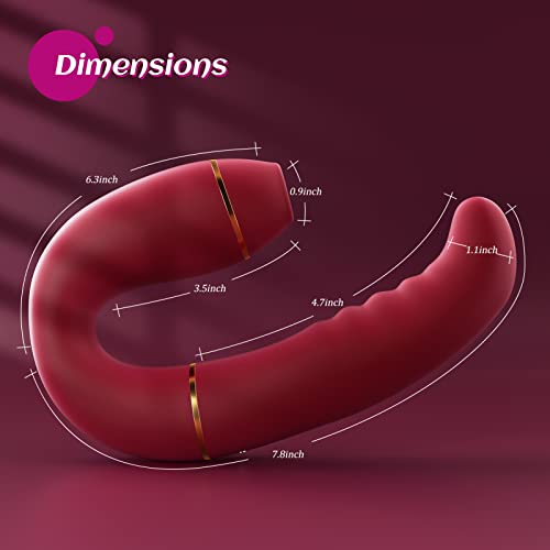 Adult Sex Toys Clitoral Sucking Vibrators - Innovative 9 Sucking & 9 Pulsing Action G Spot Vibrator, Personal Massager 2In1 Vibrating Dildo Nipple Sucker Anal Sex Toy For Women Couples Pleasure #TOP4