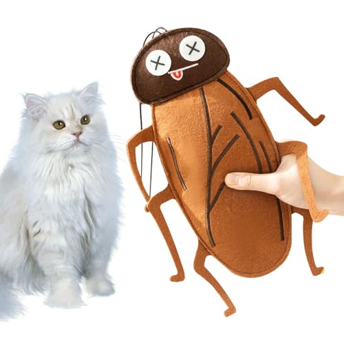 Giocattolo per gatti scarafaggi,Giocattolo scarafaggio per gatti | Giocattolo interattivo per gatti in feltro con gatto e campana | I giocattoli da gioco di gatto a forma di scarafaggio per il gattino