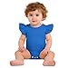 Magic Park 0-24M Infant Girl Romper Baby Girls Solid Color Bodysuit Toddler Ruffle Jumpsuit Shirts Casual Tops Baptism Shirt (Blue, 0-3 Months)
