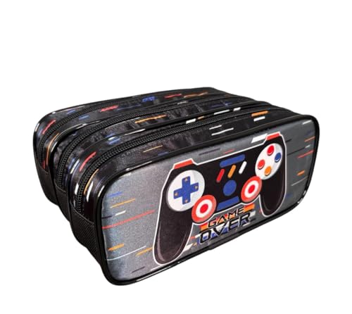 Estojo Ecolar Triplo Game Over Estojos Kids