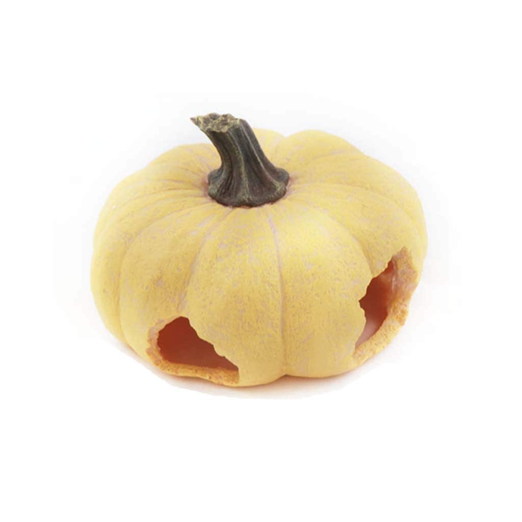Escondite de reptiles de calabaza de simulación, caja de cueva de reptiles, decoración de esquina de hábitat, lagarto de serpiente, escondites de Halloween, caja de reptiles, accesorios, adornos