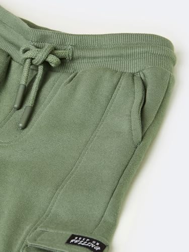 Image of Max Boy's Cotton Textured Cargo Joggers