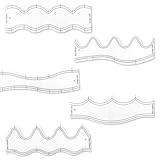 5 Stück Freihand-Quiltvorlage, Acryl-Wellen-Quiltlineale für Nähmaschinen DIY-Quilten und Patchwork