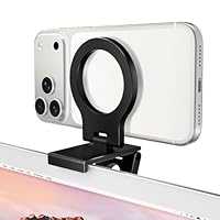 Itramax Continuity Camera Mount for iMac&Desktop Monitor,Magnetic Phone Webcam Stand,Foldable Phone Webcam Holder for MagSafe iPhone 17 Air Pro Max/17e/16/15/14/13/12/11/XR/XS,Mac,Macbook,Apple TV 4K