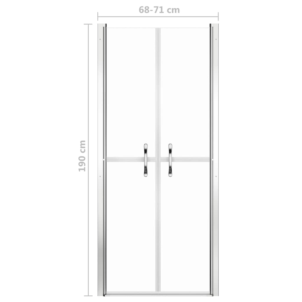vidaXL Porte de Douche Porte de Cabine de Douche Accessoire de Salle de Bain Paroi de Douche Maison Intérieur ESG Transparent 71x190 cm
