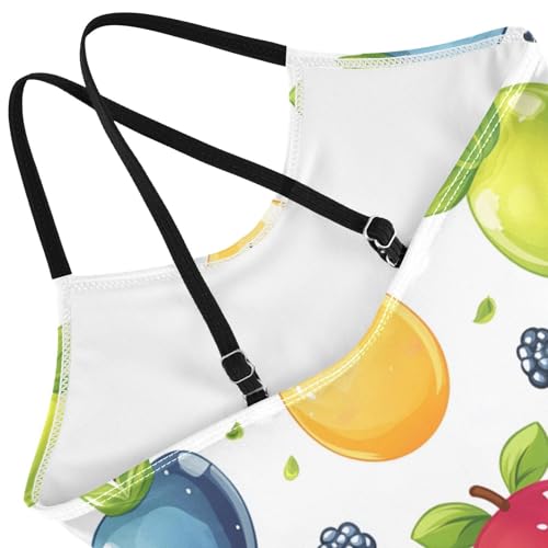 Pigsaly Girls One Piece Swimsuits Cute Peach Blueberry Pear Mango Gummy Jelly Candy Kids Cross Back Swimwear Bathing Suit 3T4