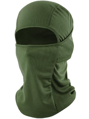 La Mejor Lista de Verde Militar los preferidos por los clientes. 43 fuinloth Pasamontañas para Moto, Protección UV Balaclava Solar Transpirable Moto Hombres y Mujeres Verde Militar
