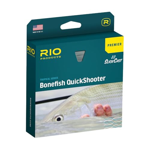 RIO Products Premier Bonefish Quickshooter Fly Fishing Line, Floating Salwater Fly Line for Flats Fishing, Designed for Anglers Wading Flats, Easy Casting, Aqua Blue/Sand, WF8F