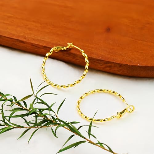 ToHeart twisted Gold hoop earrings for women 14k chunky hoop earrings Gifts Birthday3