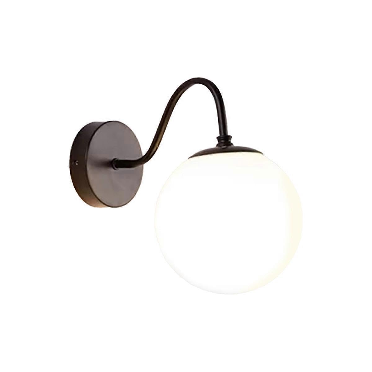 Joyhappst Image Color Modern Bedroom Wall Sconce Fixture Milk White Globe Glass Wall Lamp For Bathroom Kitchen Livingroom Vanity Hallway