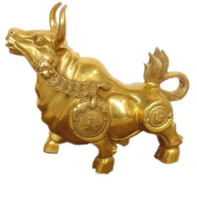 Statue de boeuf Feng Shui en cuivre pur pour attirer la chance et la richesse au bureau
