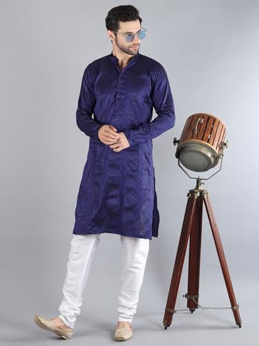 Image of Uri and MacKenzie Embroidery Silk Men's Kurta Pyjama Set