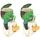 YSFWL Filme Spielzeug Chἰck𝐞n J𝐨c𝐊𝐞y Popcorn Eimer & Becher Kombi Set,Deko Abnehmbar 2 in 1Popcorn Bucket Tüten Strohhalm Trinkflasche,für Snacks Popcorn Getränke beim Filmschauen(2PCS)