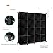 TomCare Cube Storage 16-Cube Bookshelf Storage Shelves Closet Organizer Shelf Cube Organizer Plastic Book Shelf Bookcase DIY Closet Cabinet Organizers Shelving for Bedroom Office Living Room, Black