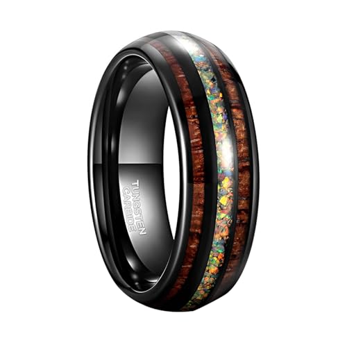 Bague en tungstène 8mm homme noir pour un style élégant en soirée