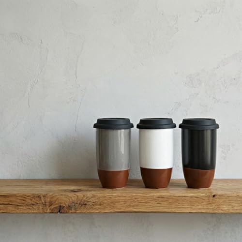 Taza de cerámica para viaje 16 oz con tapa miniatura 7