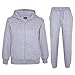 Tuta da jogging con cappuccio e fondo in tinta unita, per bambini e ragazze, con cappuccio, per bambini e bambine, per bambini e ragazzi Grigio chiaro 11-12 Anni