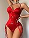 Avidlove Lingerie for Women Red Corset Bodysuit One Piece Bodysuit Teddy Babydoll Valentines Lingerie