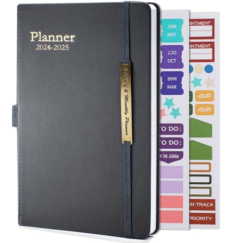 2024 Diary A5 Week to View, 18 Month Diary from Jan. 2024 to Jun.2025 Mid Year, Leather Cover Diary 2024 Week to View, A5 Week to View Diary, 2024 Planner Diary with Monthly Tab