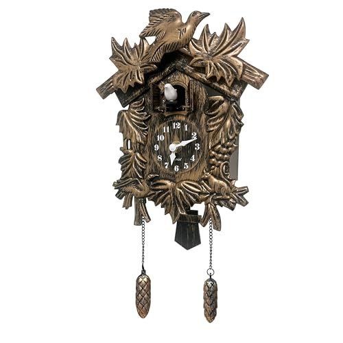 WALPLUS Brown Vintage Cuckoo Clock with Flapping Bird