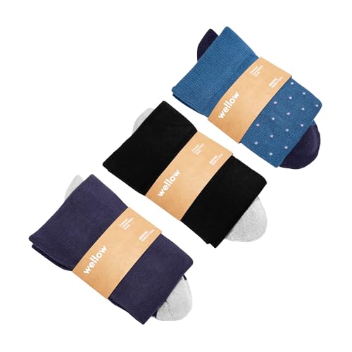 Image of Wellow Knee High Compression Socks for Men & Women, 18-25 mmHg Made with Viscose from Bamboo, Nurses & Pregnancy Support - Multi-Pack