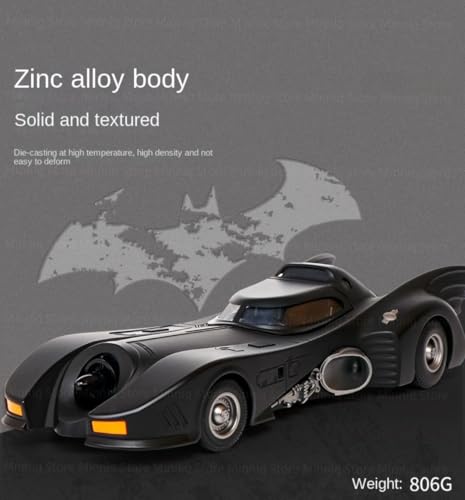 Image of Batmobi 1:18 Scale Alloy Simulation Super Openable Cockpit with Sound & Light Also Pull Back Car Toy for Kids [Colors as Per Stock](1:18 Batmobile Car -Multicolor)