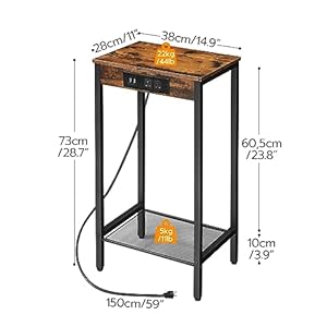 Hoobrotallsidetablewithchargingstation287hindustrialtelephoneendtablesmallentrywaytabletallbedsidetableforlivingroomhallwaybedroomofficerusticbrownbf08udh01 Urban Country Home Decor Hoobro tall side table with charging station 287 h industrial telephone end table small entryway table tall bedside table for living room hallway bedroom office rustic brown bf08udh01 urban country home decor