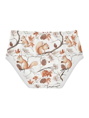 ZZKKO Maple Forest and Squirrels Girls Underwear Toddler Panties for Girls Comfort Brief Size 2T2