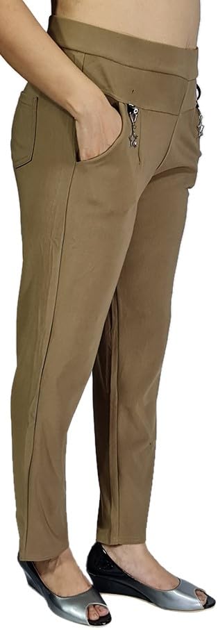 Image of MUKHAKSH (Pack of 1 Girls Beige Jegging Pant