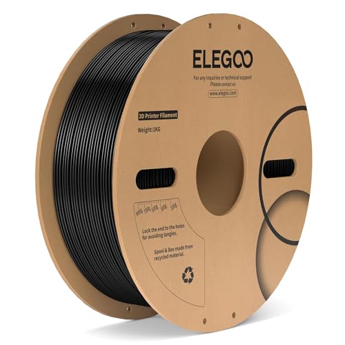 ELEGOO PC Filament 1.75mm Black 1KG, Tough and Durable Professional 3D...