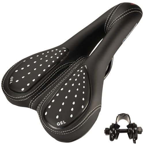 DeSicher RadTour Ergonomischer Gel Fahrradsattel mit Memory Schaum Prostata Entlastung Komfort Trekking MTB E-Bike Damen und Herren