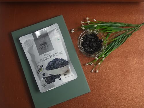 Image of KHARAWALA'S Afghani Black Raisins with Seeds - Pack of 4 (250gm Each) | Kali Kishmish | Munakka | Dry Fruits | Premium Abjosh | Healthy Nuts