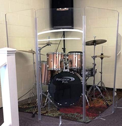 Drum Shield DS4 5 Section Drum Shield Acrylic Drum Panels with Full Length