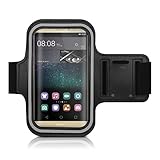 CoverKingz Sportarmband für Huawei P9 - Armtasche mit Schlüsselfach Huawei P9 - Sport Laufarmband Handy Armband Schwarz