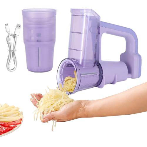 Hachoir Électrique,Découpeur Multifonction Rapide Râpe À Fromage | Trancheuse Coupe-Légumes Hachoir Alimentaire | Pour la Préparation de Carottes, Pommes de Terre, Ail, Salades, Noix et Repas, à la Ma